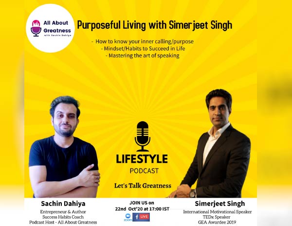 Virtual Keynote Speaker Simerjeet Singh on Greatness with the podcast