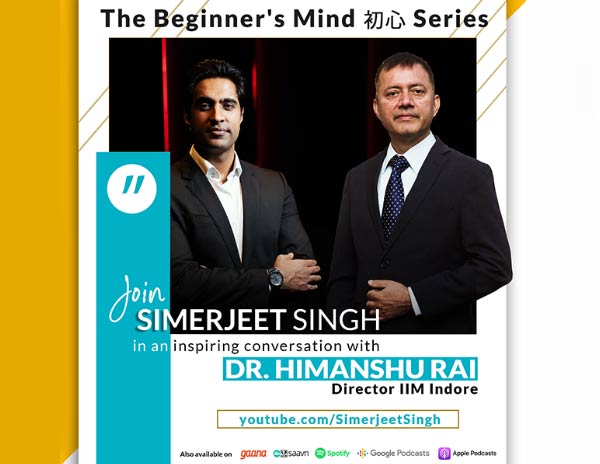 Virtual Keynote speaker Simerjeet Singh with the director of IIM Indore, Dr. Himanshu Rai.