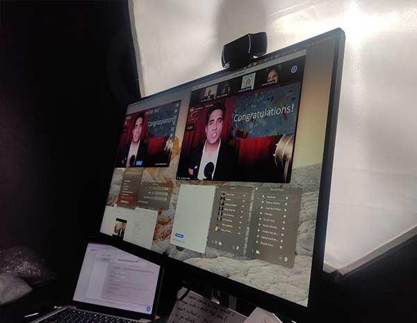 Keynote Setup of Simerjeet Singh, A virtual keynote speaker.