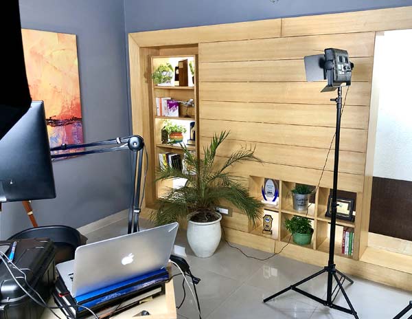 A glimpse into the studio of Virtual Keynote Speaker Simerjeet Singh.